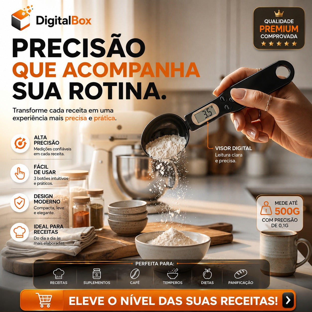 Mini Balança de Cozinha Digital